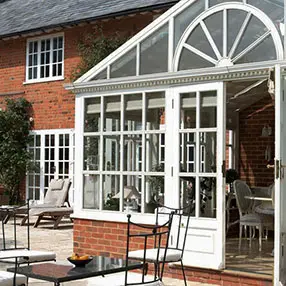 home-extension with white conservatory